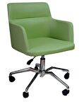 Büro Sandalyesi Örümcek Yıldız Ayaklı Yeşil Suni Deri