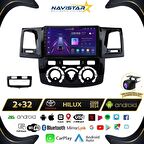 Toyota Hilux 2008-2014 Model 2+32GB Android 13 Kablosuz Carplay Navigasyon Multimedya Sistemi 