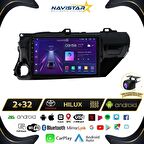 Toyota Hilux 2015-2020 Model 2+32GB Android 13 Kablosuz Carplay Navigasyon Multimedya Sistemi 