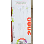 Hm-509 Smart Techno Quıck Charger 3'in'1 Çoklu 2mt Usb Şarj Kablosu 