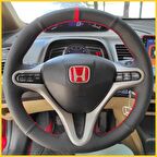 Honda Civic FD6 Araca Özel Direksiyon Kılıfı (Kırmızı Yüzüklü)