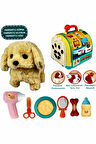 Taşıma Çantalı Hareketli Pilli Köpek Set Pet Shop Kız Çocuk Eğitici Oyuncak Erkek Çocuk Oyuncaklar