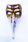 Fuşya Renk İşlemeli Seramik Malzemeden İmal Venedik Uzun Maske Magnet