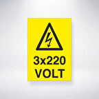 3x220 Volt Sticker 20X28 Cm
