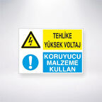Tehlike Yüksek Voltaj Koruyucu Malzeme Kullan Sticker 20X28 Cm