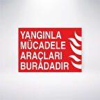 Yangınla Mücadele Araçları Buradadır Sticker 20X28 Cm