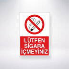 Lütfen Sigara İçmeyiniz Sticker 20X28 Cm