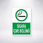 Sigara İçme Bölümü Sticker 20X28 Cm