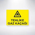 Tehlike Gaz Kaçağı Sticker 20X28 Cm