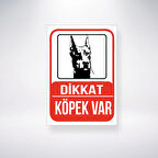 Dikkat Köpek Var Sticker 20X28 Cm