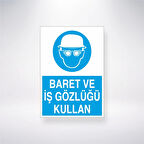 Baret ve İş Gözlüğü Tak Sticker 20X28 Cm