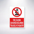Vinç Çalışma Sahasında Bulunmak Tehlikeli ve Yasaktır Sticker 20X28 Cm