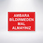 Ambara Bildirmeden Mal Almayınız Sticker 20X28 Cm