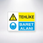 Tehlike Baret Alanı Sticker 20X28 Cm