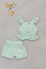 Fırfır Askılı 2’li Kız Bebek Yazlık Takım
