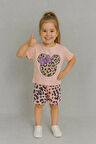 Leopar Desenli Kız Çocuk Yazlıık Takım