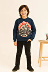 Motosiklet Baskılı Çocuk Sweatshirt