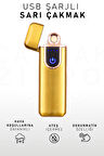 Çift Taraflı Elektrikli Usb Şarjlı Sarı Çakmak