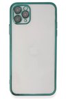 Newface Apple iPhone 11 Pro Max Kılıf Razer Lensli Silikon - Yeşil
