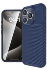 Newface Apple iPhone 16 Pro Max Kılıf Auto Focus Karbon Kapak - Lacivert