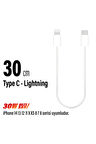 Kısa 30cm iPhone Şarj Kablosu TYPE C Lightning HIZLI iPhone 14 13 12 11 Uyumlu