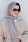 Doğal İpek Gri Renkli İpek Şal