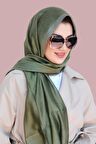 Doğal İpek Haki Yeşil Renkli İpek Şal