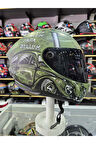 AXXIS DRAKEN S IRON PEACE C6 MAT GREEN KAPALI KASK