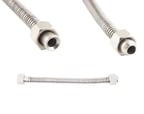 PASLANMAZ ESNEK GAZ FLEX ÇİFT REKORLU MUSLUK GİRİŞLİ 3/8-3/8 80CM