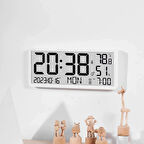 Çok Fonksiyonlu LCD Ekran Dijital Duvar Masa saati Zaman Çift Alarm Tarih Sıcaklık Nem
