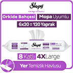 Sleepy Easy Clean Orkide Bahçesi Mopa Uyumlu Yer Temizlik Havlusu&Mendili 6x20 (120 Yaprak)