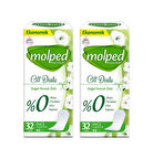 Molped Günlük Ped Pure Soft Cilt Dostu Ince 32 Li X 2 Paket Toplam 64 Adet 