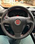 Fiat Linea Fiorino (Tuşsuz)  Araca Özel Direksiyon Kılıfı (Noktalı Düz Kırmızı Dikişli)