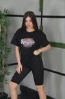 Modavera Unisex Baskılı Oversize T-Shirt - Siyah