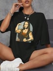 Modavera Baskılı Oversize T-shirt - Siyah