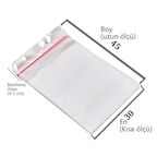 30x45 Bantlı Poşet Şeffaf 1000 Adet