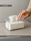 Dikdörtgen Akrilik Şeffaf Peçetelik | Kırılmaz Peçete Kutusu - Z Peçete Uyumlu Organizer