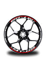 Kırmızı Yamaha MT 09 Takım Jant Sticker Etiket
