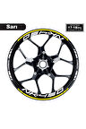 Sarı CFMOTO 450NK Motosiklet Jant Sticker Etiket Modeli İç & Dış Takım