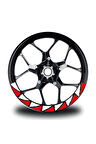 CFMOTO 450SR Jant Sticker Yarım Daire İç & Dış Üçgen Kaplama Etiket Modeli Kırmızı -