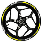 Motosiklet Jant Şeridi Honda Beyaz Yazılı Sarı Pençe Şeritli Sağ-Sol/Ön-Arka