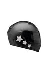 Tek Renk Üçlü yıldız (Triple Star Helmet Stickers) Kask Sticker Etiket Modeli 2