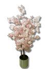 Japon Çiçeği Lüx Pembe Bahar Dalı 160 Cm Yapay Ağaç 25x25 Metal Saksı