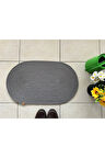 Jüt Düz Banyo Paspası Oval Gri