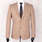 Jan Carlucci Yazlık İki Düğme-Yarım Astar- Slimfit Drop 6 Ceket-Açık Somon Rengi