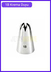 1B Kapalı Yıldız Desen Krema Duyu Büyük Boy Pasta Duyu Paslanmaz Çelik Krema Torbası Ucu 3.0x1.7x4.7 cm