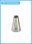 5FT Açık Yıldız Desen Krema Duyu Büyük Boy Pasta Duyu Paslanmaz Çelik Krema Torbası Ucu 3.0x1.4x4.8 cm