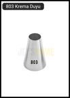 803 Yuvarlak Desen Krema Duyu Büyük Boy Pasta Duyu Paslanmaz Çelik Krema Torbası Ucu 2.4x0.9x4.5 cm