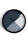 Soyut - Geometrik Temalı Modern Duvar Saati - 35cm - Önü Camlı Siyah Kasa - Sessiz Mekanizma