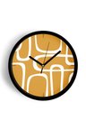 Soyut - Bohem - Geometrik Temalı Modern Duvar Saati - 35cm - Önü Camlı Siyah Kasa - Sessiz Mekanizma